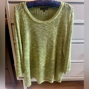 Bua Bua Flowy Light Green Open Knit Sweater XL